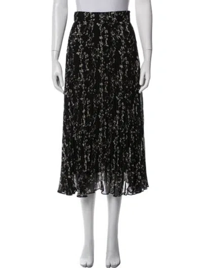 Pre-owned Ba&sh Floral Print Midi Length Skirt In Black