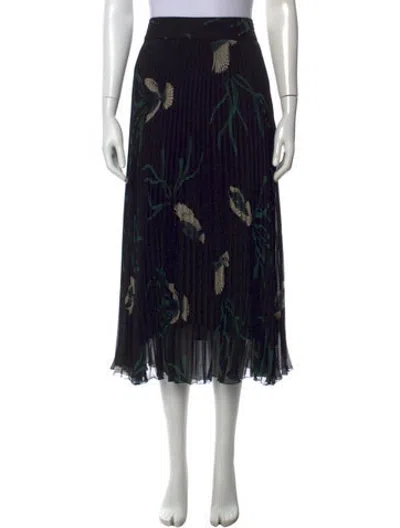Pre-owned Ba&sh Floral Print Midi Length Skirt In Black