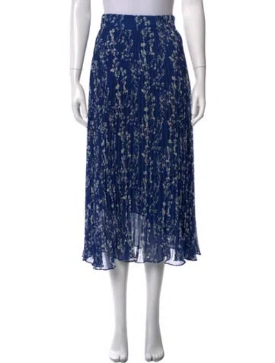 Pre-owned Ba&sh Floral Print Midi Length Skirt In Blue