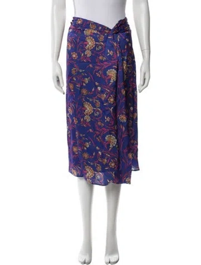 Pre-owned Ba&sh Floral Print Midi Length Skirt In Brown
