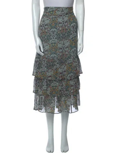 Pre-owned Ba&sh Floral Print Midi Length Skirt In Multi