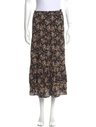 Pre-owned Ba&sh Floral Print Midi Length Skirt In Multi