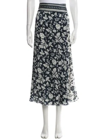 Pre-owned Ba&sh Floral Print Midi Length Skirt In Multi