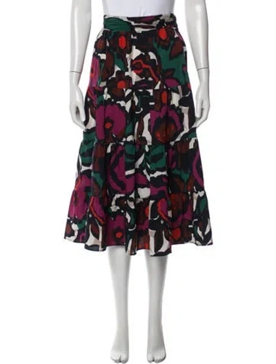 Pre-owned Ba&sh Floral Print Midi Length Skirt In Multicolor