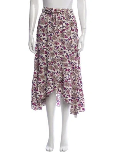 Pre-owned Ba&sh Floral Print Midi Length Skirt In Neutrals