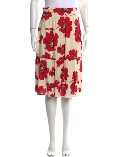 Pre-owned Ba&sh Floral Print Midi Length Skirt In Neutrals
