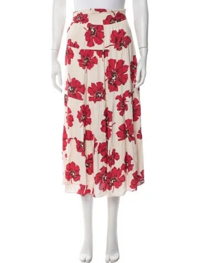 Pre-owned Ba&sh Floral Print Midi Length Skirt In Neutrals