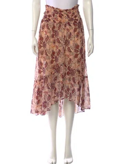 Pre-owned Ba&sh Floral Print Midi Length Skirt In Pink