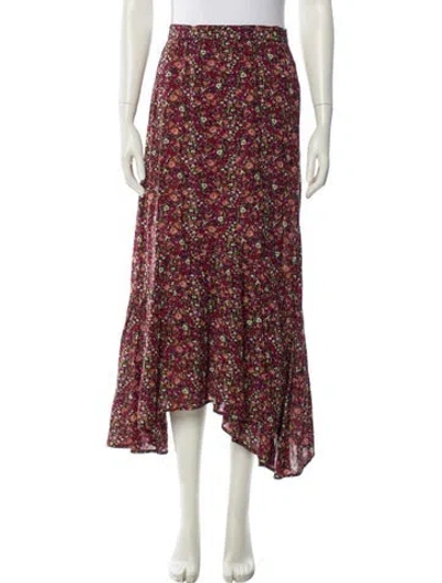 Pre-owned Ba&sh Floral Print Midi Length Skirt In Pink