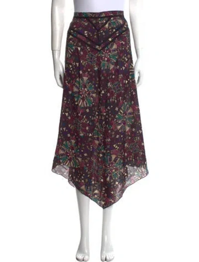 Pre-owned Ba&sh Floral Print Midi Length Skirt W/ Tags In Brown
