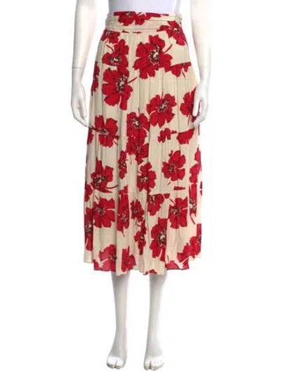 Pre-owned Ba&sh Floral Print Midi Length Skirt W/ Tags In Neutral