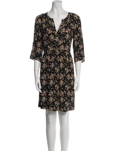Pre-owned Ba&sh Floral Print Mini Dress In Black