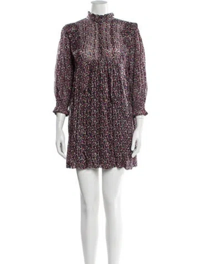 Pre-owned Ba&sh Floral Print Mini Dress In Black