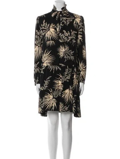 Pre-owned Ba&sh Floral Print Mini Dress In Black