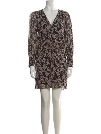 Pre-owned Ba&sh Floral Print Mini Dress In Black
