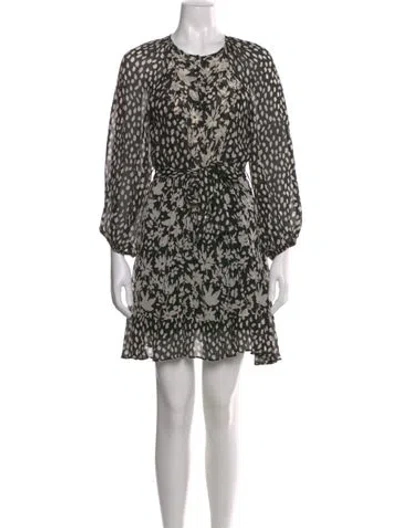 Pre-owned Ba&sh Floral Print Mini Dress In Black