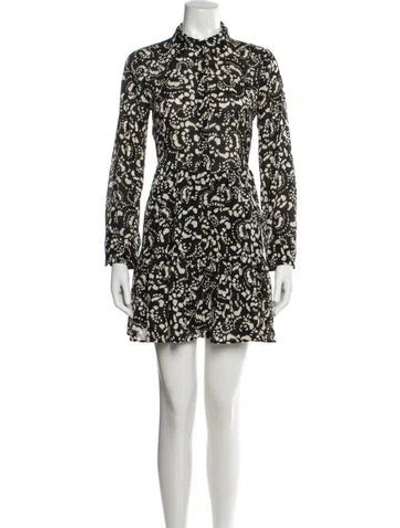 Pre-owned Ba&sh Floral Print Mini Dress In Black