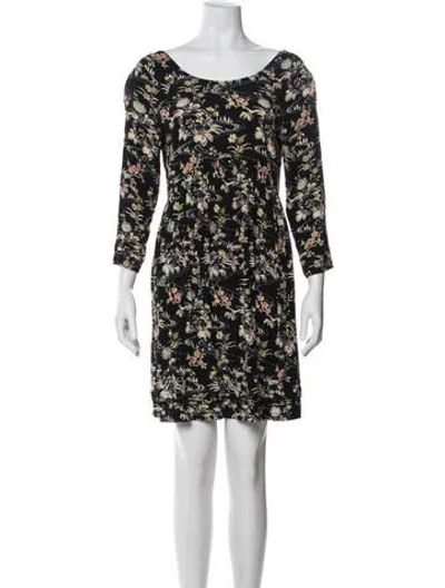 Pre-owned Ba&sh Floral Print Mini Dress In Black