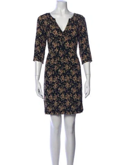 Pre-owned Ba&sh Floral Print Mini Dress In Black