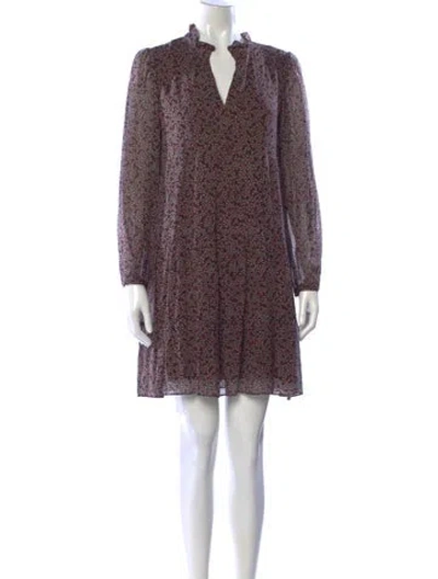 Pre-owned Ba&sh Floral Print Mini Dress In Black