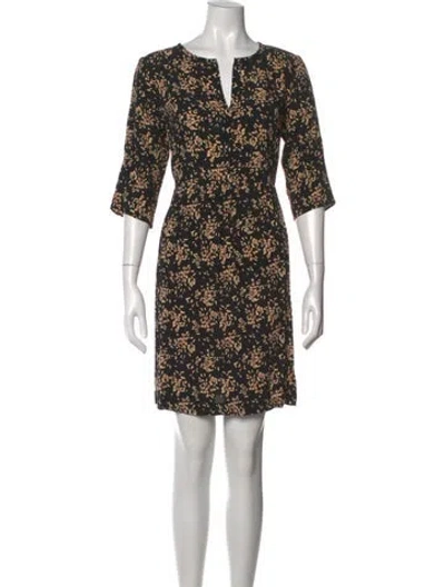 Pre-owned Ba&sh Floral Print Mini Dress In Black