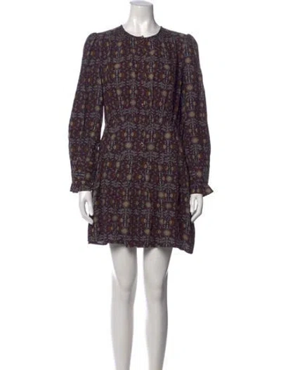 Pre-owned Ba&sh Floral Print Mini Dress In Black