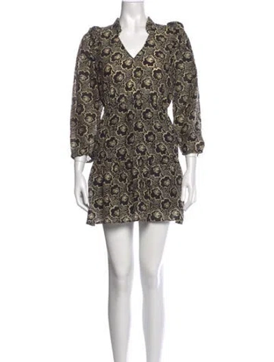 Pre-owned Ba&sh Floral Print Mini Dress In Black