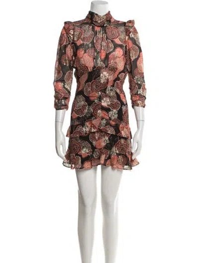 Pre-owned Ba&sh Floral Print Mini Dress In Black