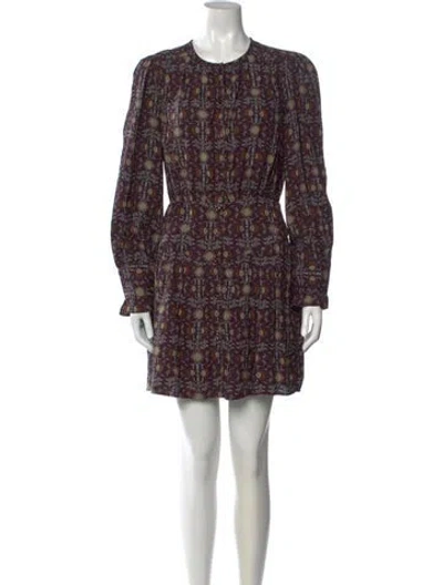 Pre-owned Ba&sh Floral Print Mini Dress In Black