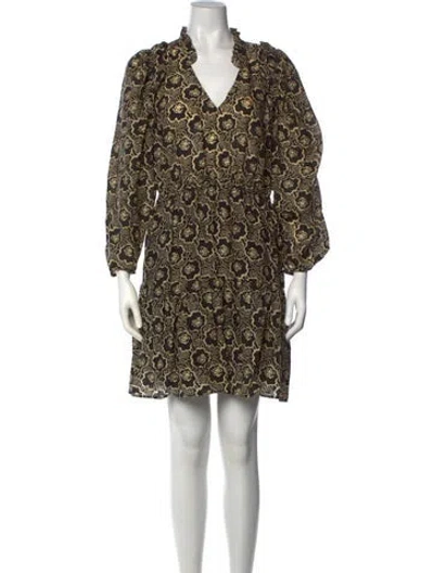 Pre-owned Ba&sh Floral Print Mini Dress In Black