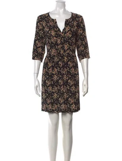 Pre-owned Ba&sh Floral Print Mini Dress In Black