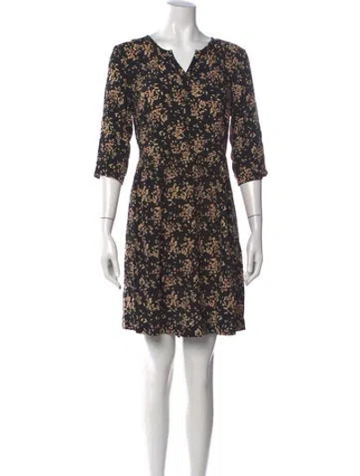 Pre-owned Ba&sh Floral Print Mini Dress In Black