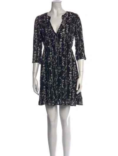 Pre-owned Ba&sh Floral Print Mini Dress In Black/metallic