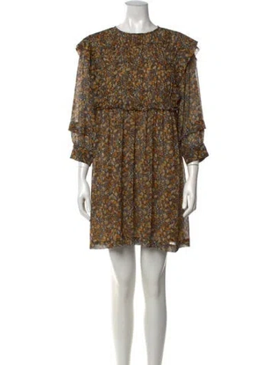 Pre-owned Ba&sh Floral Print Mini Dress In Black/neutrals