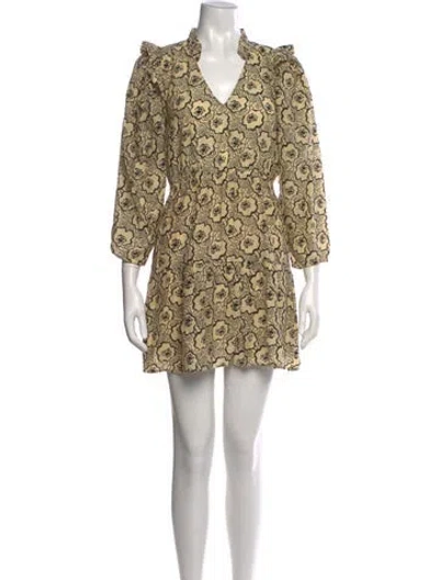 Pre-owned Ba&sh Floral Print Mini Dress In Black/neutrals