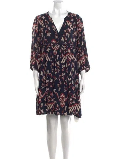 Pre-owned Ba&sh Floral Print Mini Dress In Blue