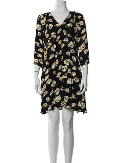 Pre-owned Ba&sh Floral Print Mini Dress In Blue