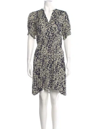Pre-owned Ba&sh Floral Print Mini Dress In Blue