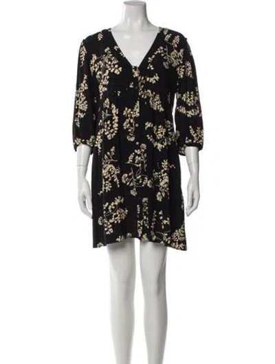 Pre-owned Ba&sh Floral Print Mini Dress In Blue