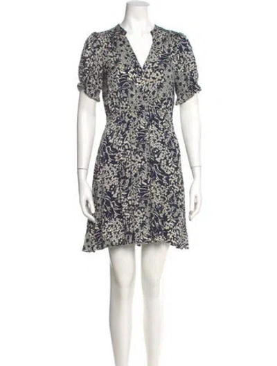Pre-owned Ba&sh Floral Print Mini Dress In Blue