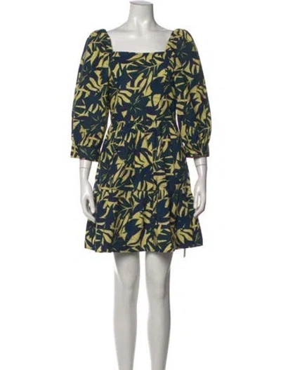 Pre-owned Ba&sh Floral Print Mini Dress In Blue