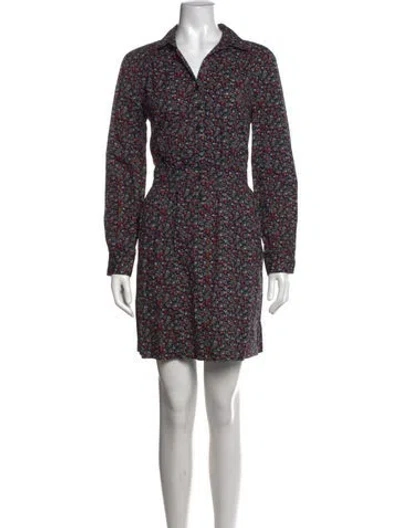 Pre-owned Ba&sh Floral Print Mini Dress In Blue