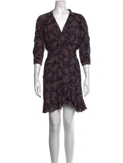 Pre-owned Ba&sh Floral Print Mini Dress In Blue