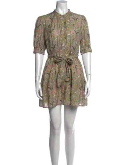 Pre-owned Ba&sh Floral Print Mini Dress In Blue