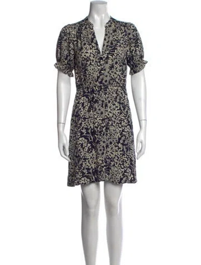 Pre-owned Ba&sh Floral Print Mini Dress In Blue/neutrals