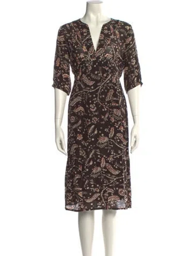 Pre-owned Ba&sh Floral Print Mini Dress In Brown