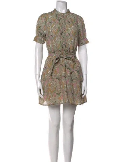 Pre-owned Ba&sh Floral Print Mini Dress In Gray