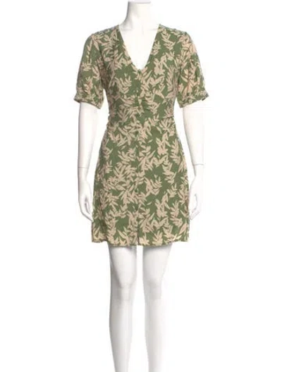 Pre-owned Ba&sh Floral Print Mini Dress In Green
