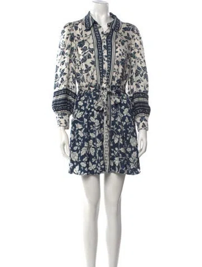 Pre-owned Ba&sh Floral Print Mini Dress In Green