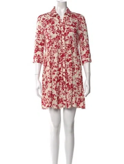 Pre-owned Ba&sh Floral Print Mini Dress In Metallic/neutrals
